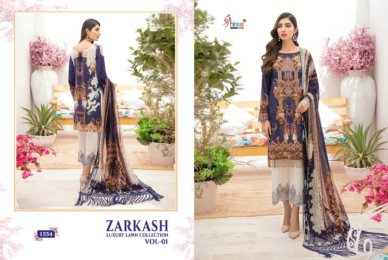 Shree  Launching Zarkash Luxury Lawn Collection Vol 1 Pakistani Salwar Suits