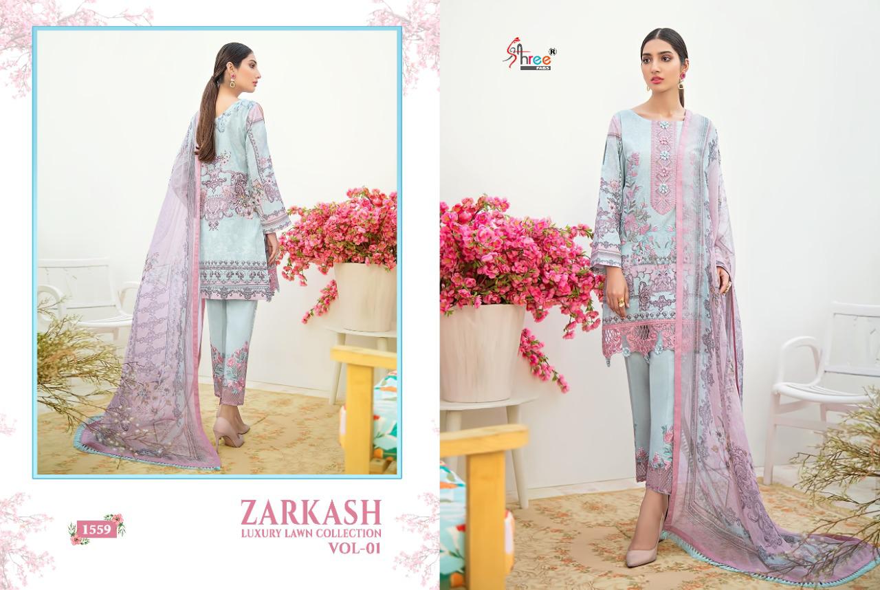 Shree  Launching Zarkash Luxury Lawn Collection Vol 1 Pakistani Salwar Suits