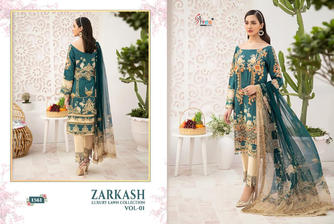 Shree  Launching Zarkash Luxury Lawn Collection Vol 1 Pakistani Salwar Suits