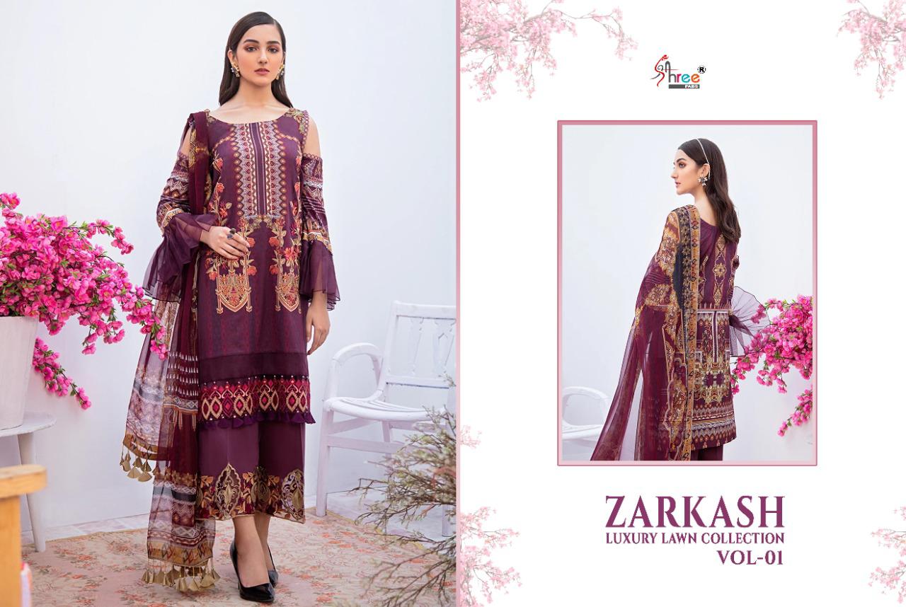 Shree  Launching Zarkash Luxury Lawn Collection Vol 1 Pakistani Salwar Suits
