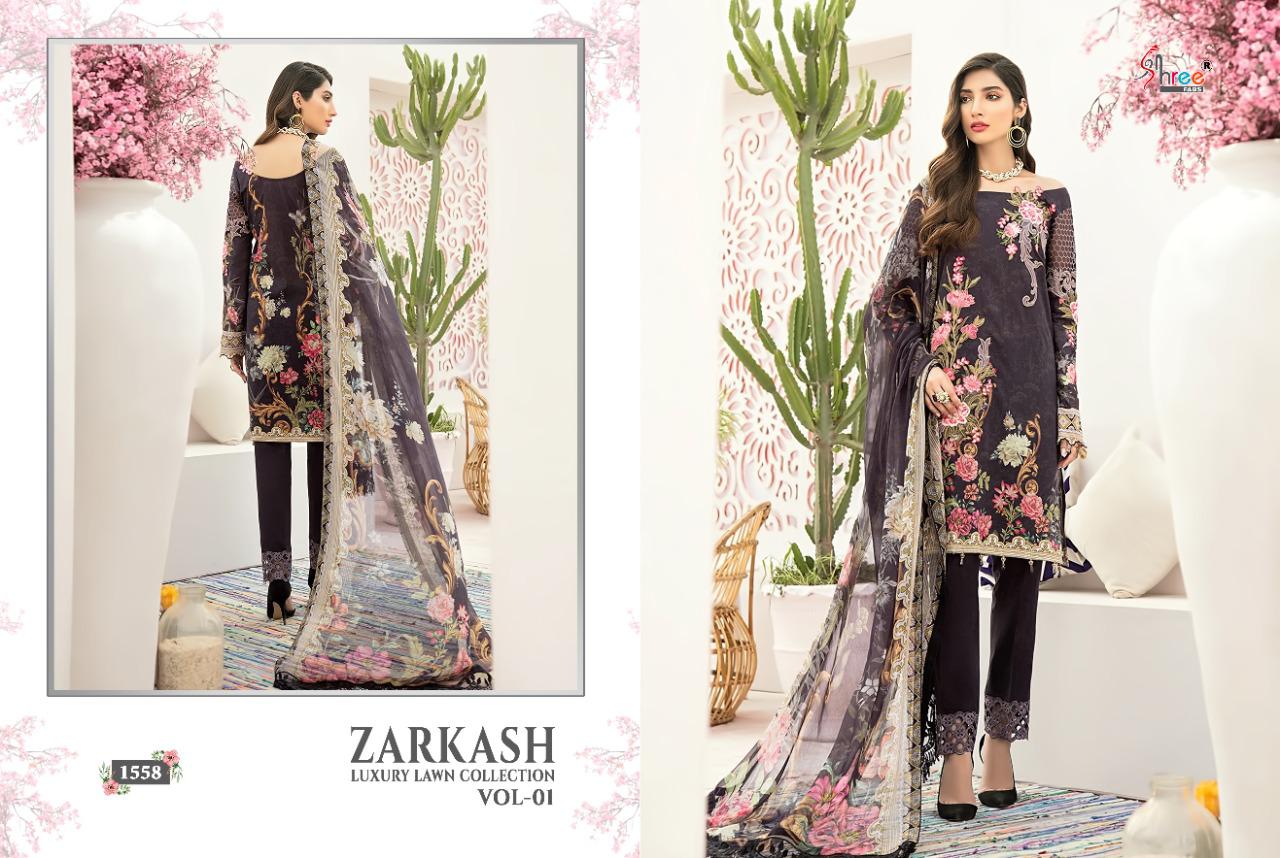 Shree  Launching Zarkash Luxury Lawn Collection Vol 1 Pakistani Salwar Suits