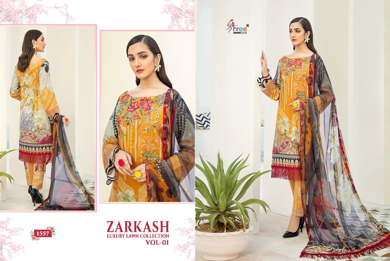 Shree  Launching Zarkash Luxury Lawn Collection Vol 1 Pakistani Salwar Suits