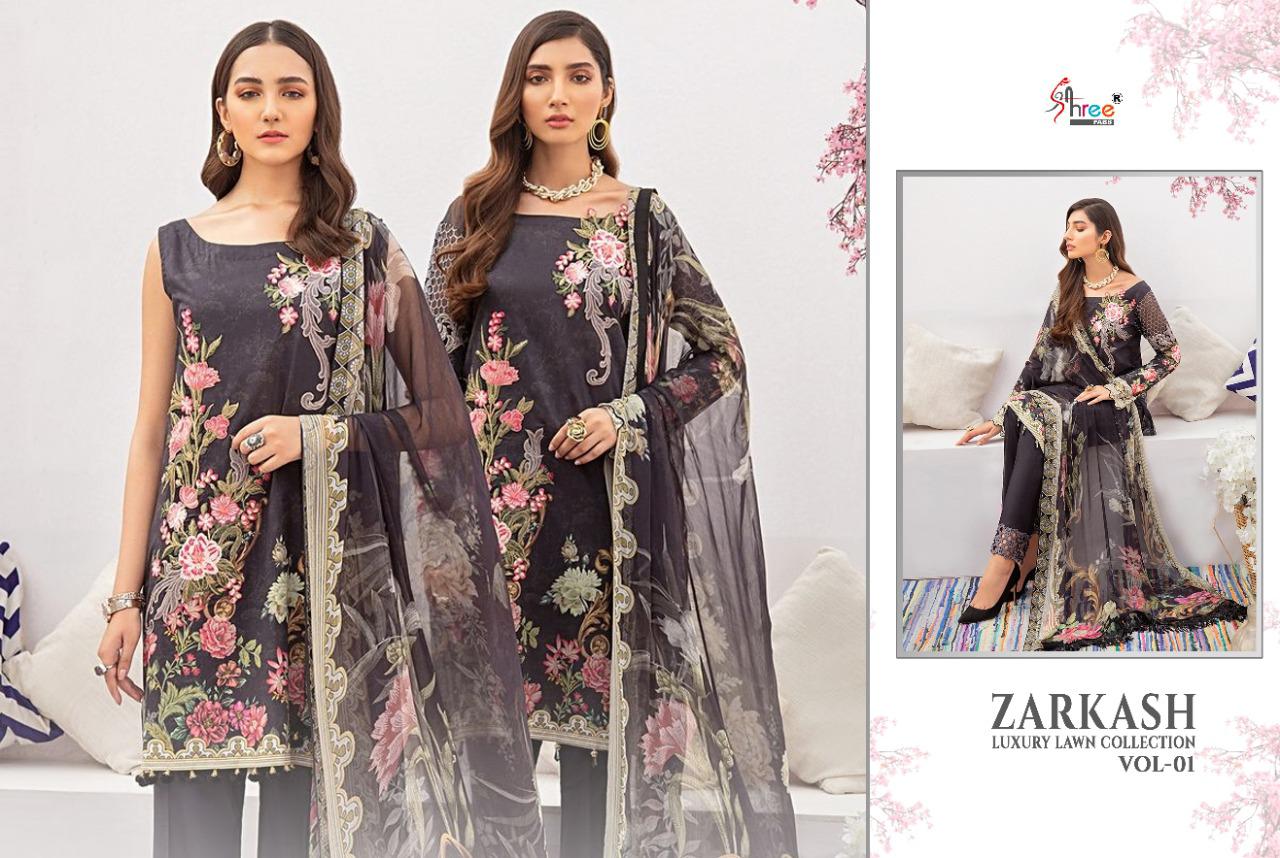 Shree  Launching Zarkash Luxury Lawn Collection Vol 1 Pakistani Salwar Suits