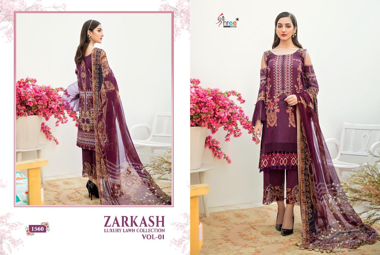 Shree  Launching Zarkash Luxury Lawn Collection Vol 1 Pakistani Salwar Suits