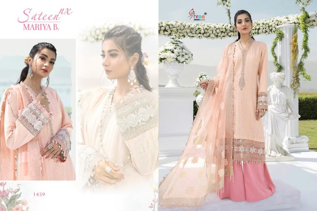 Shree  Presents  Sateen Mariya B Nx Pakistani Salwar Suits Collection