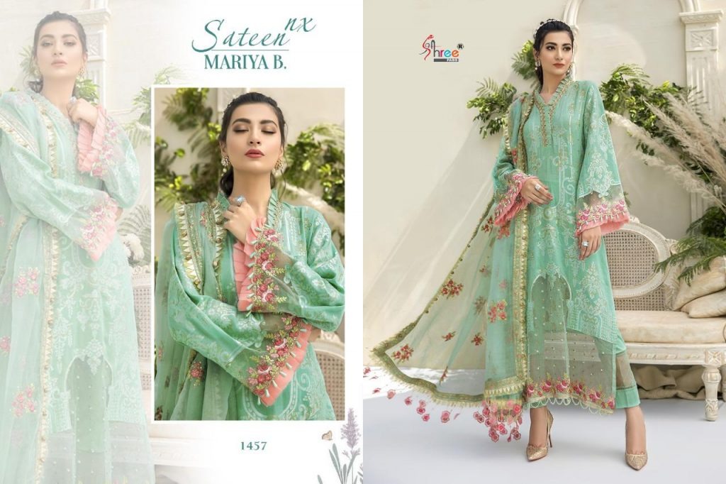 Shree  Presents  Sateen Mariya B Nx Pakistani Salwar Suits Collection