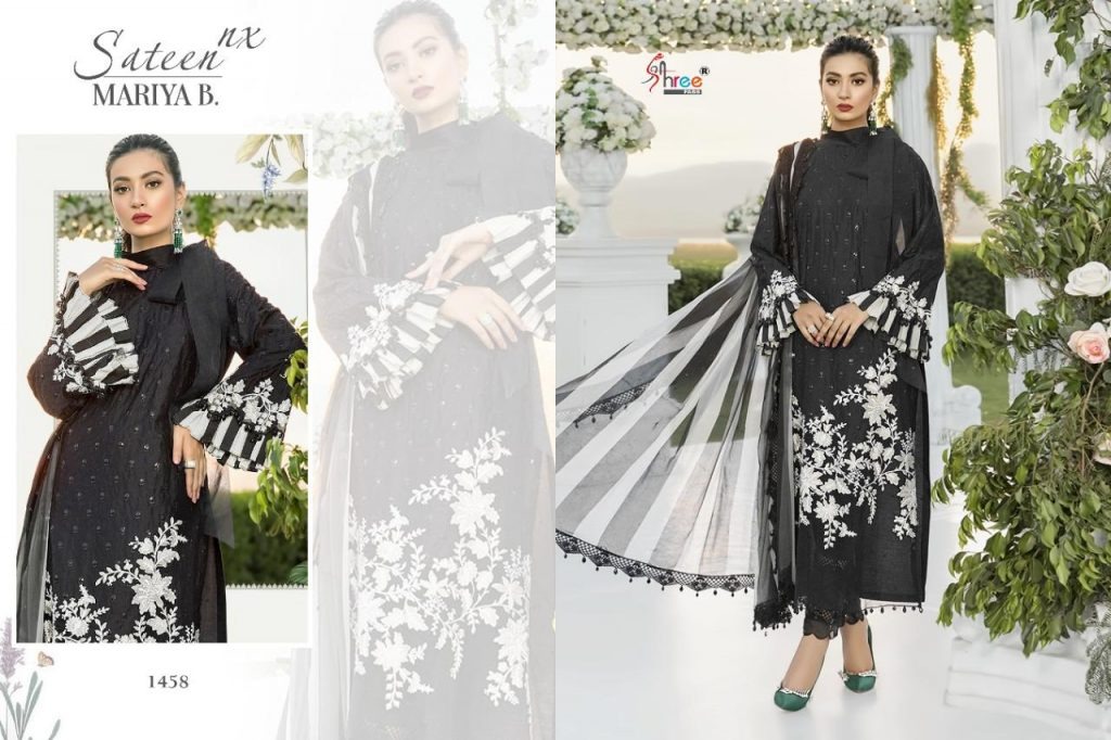 Shree  Presents  Sateen Mariya B Nx Pakistani Salwar Suits Collection