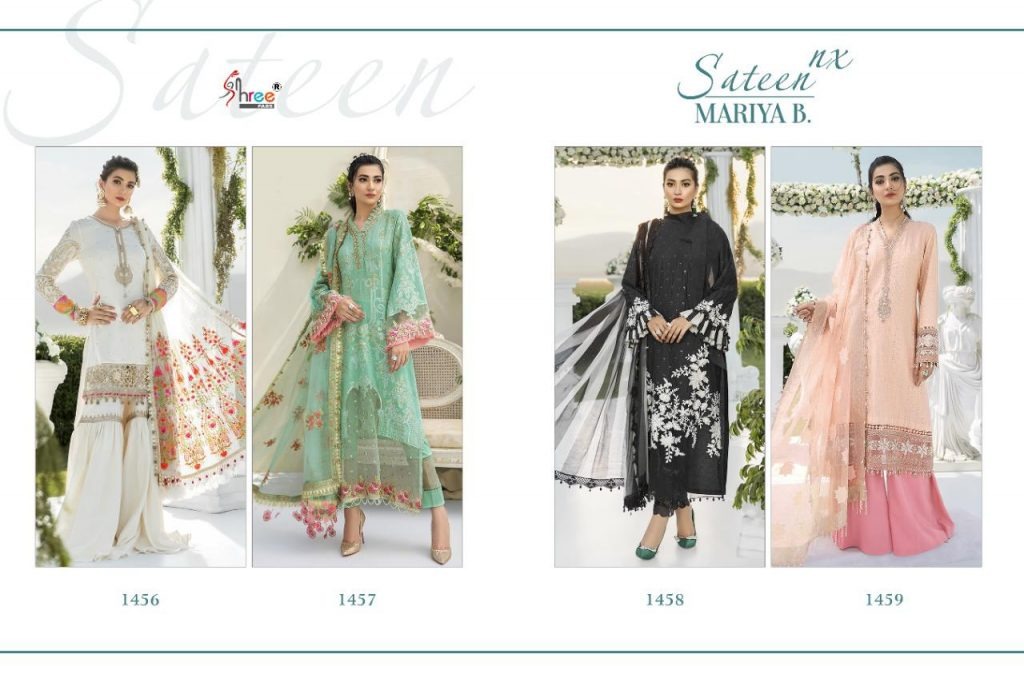 Shree  Presents  Sateen Mariya B Nx Pakistani Salwar Suits Collection