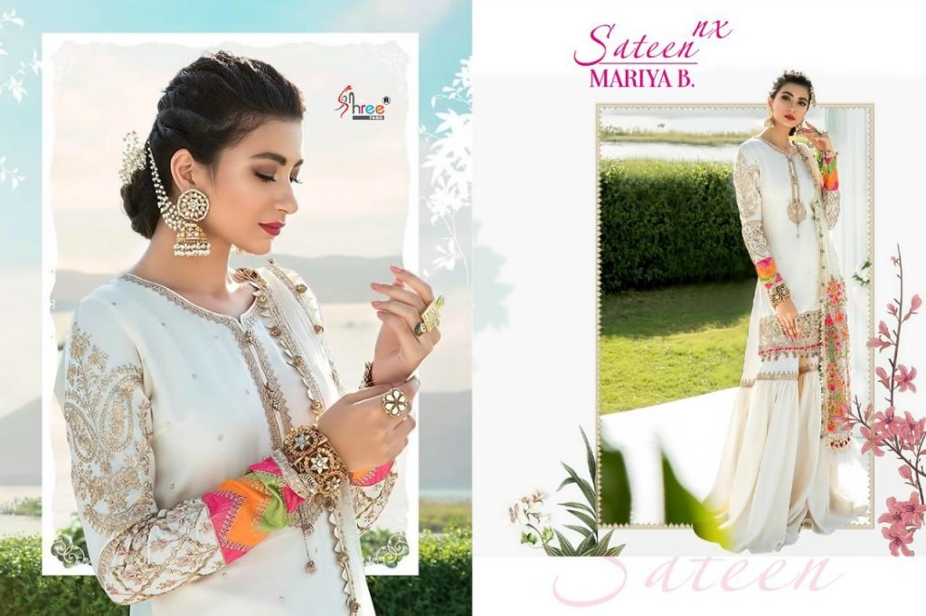 Shree  Presents  Sateen Mariya B Nx Pakistani Salwar Suits Collection