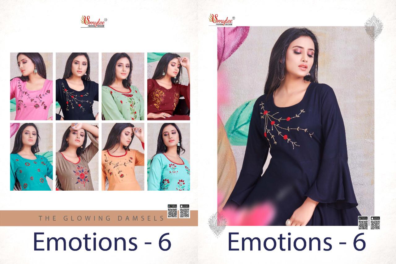 Smylee  Presents  Emotions  Vol  6 Designer Long Kurtis Collection