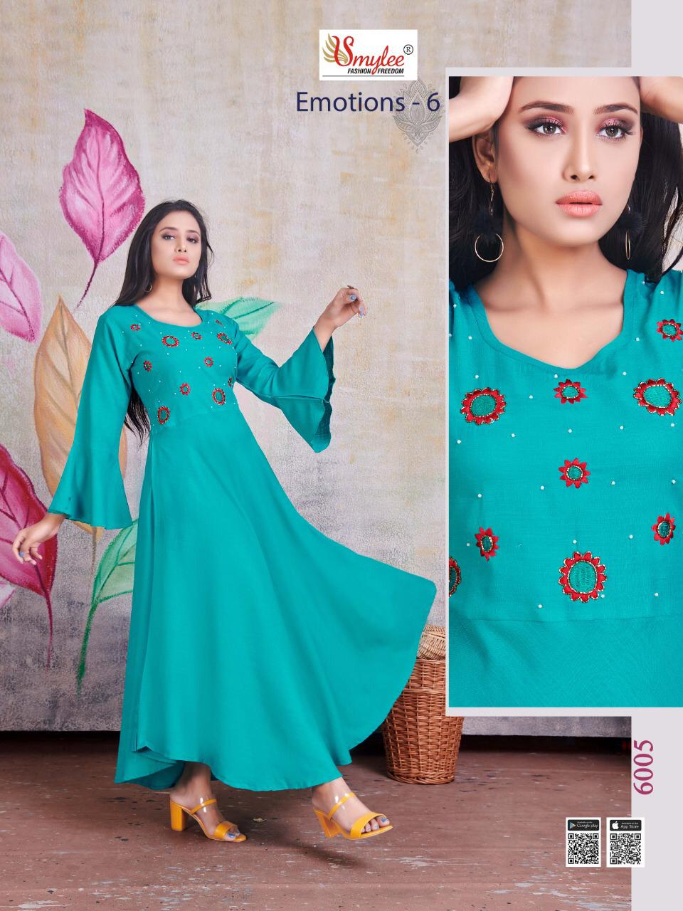 Smylee  Presents  Emotions  Vol  6 Designer Long Kurtis Collection