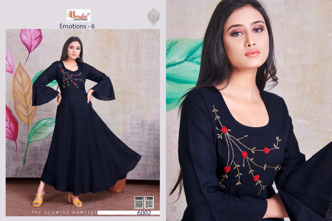 Smylee  Presents  Emotions  Vol  6 Designer Long Kurtis Collection