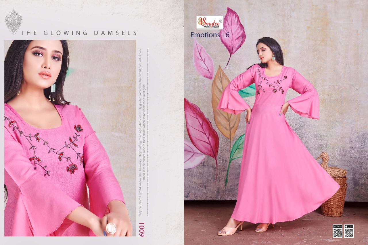 Smylee  Presents  Emotions  Vol  6 Designer Long Kurtis Collection