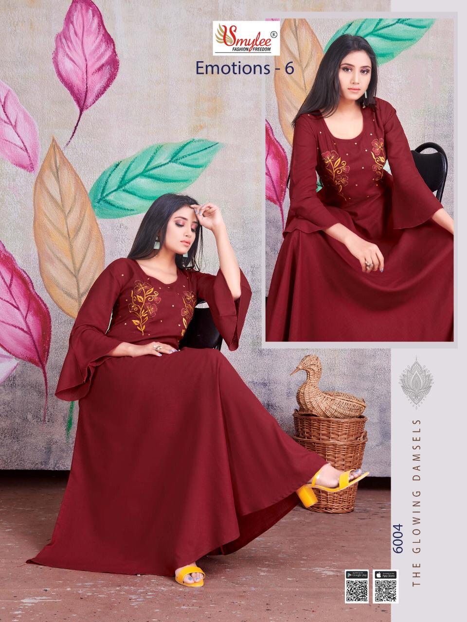 Smylee  Presents  Emotions  Vol  6 Designer Long Kurtis Collection