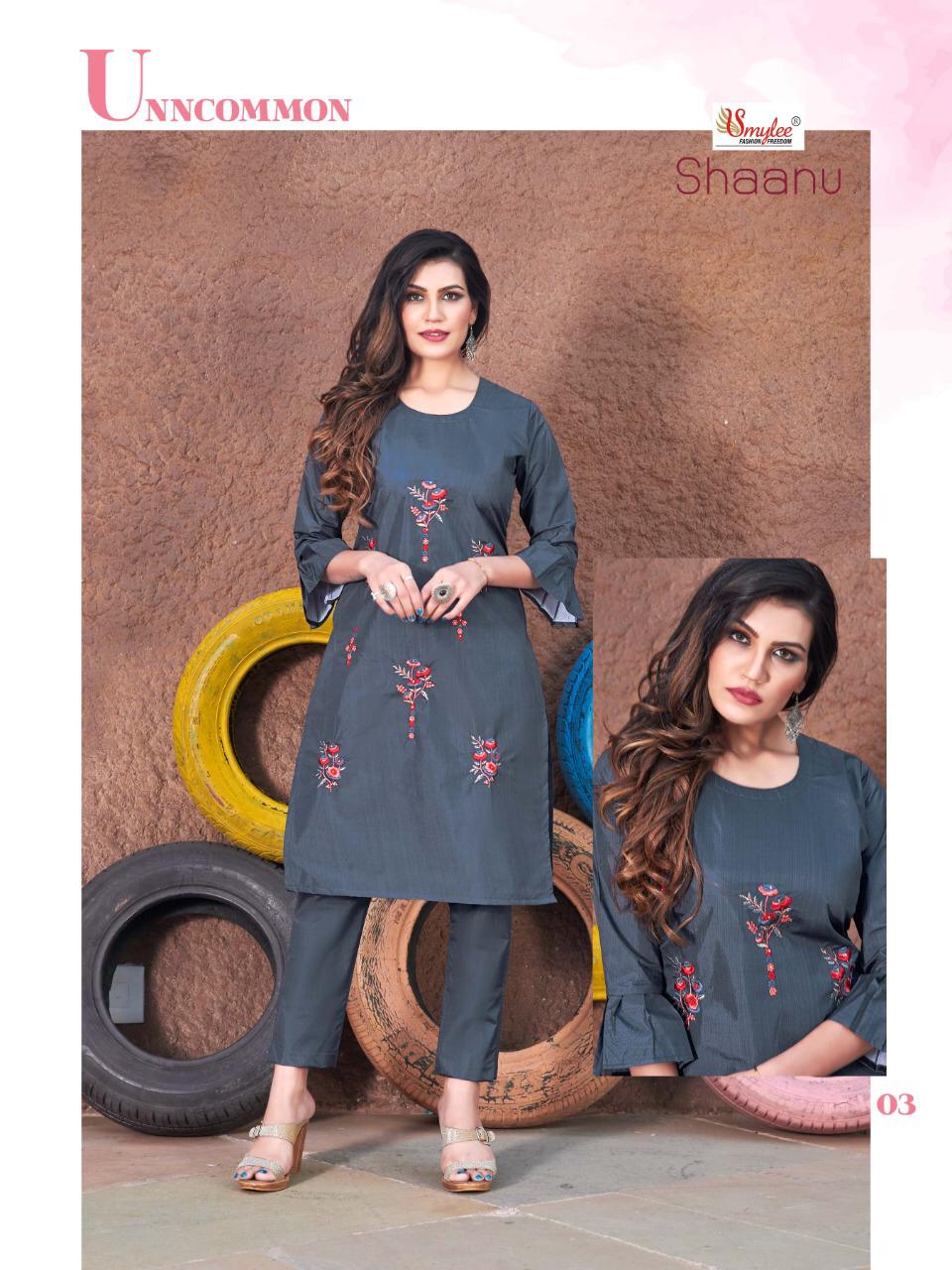 Smylee Presents Shaanu  Designer Kurti With Bottom