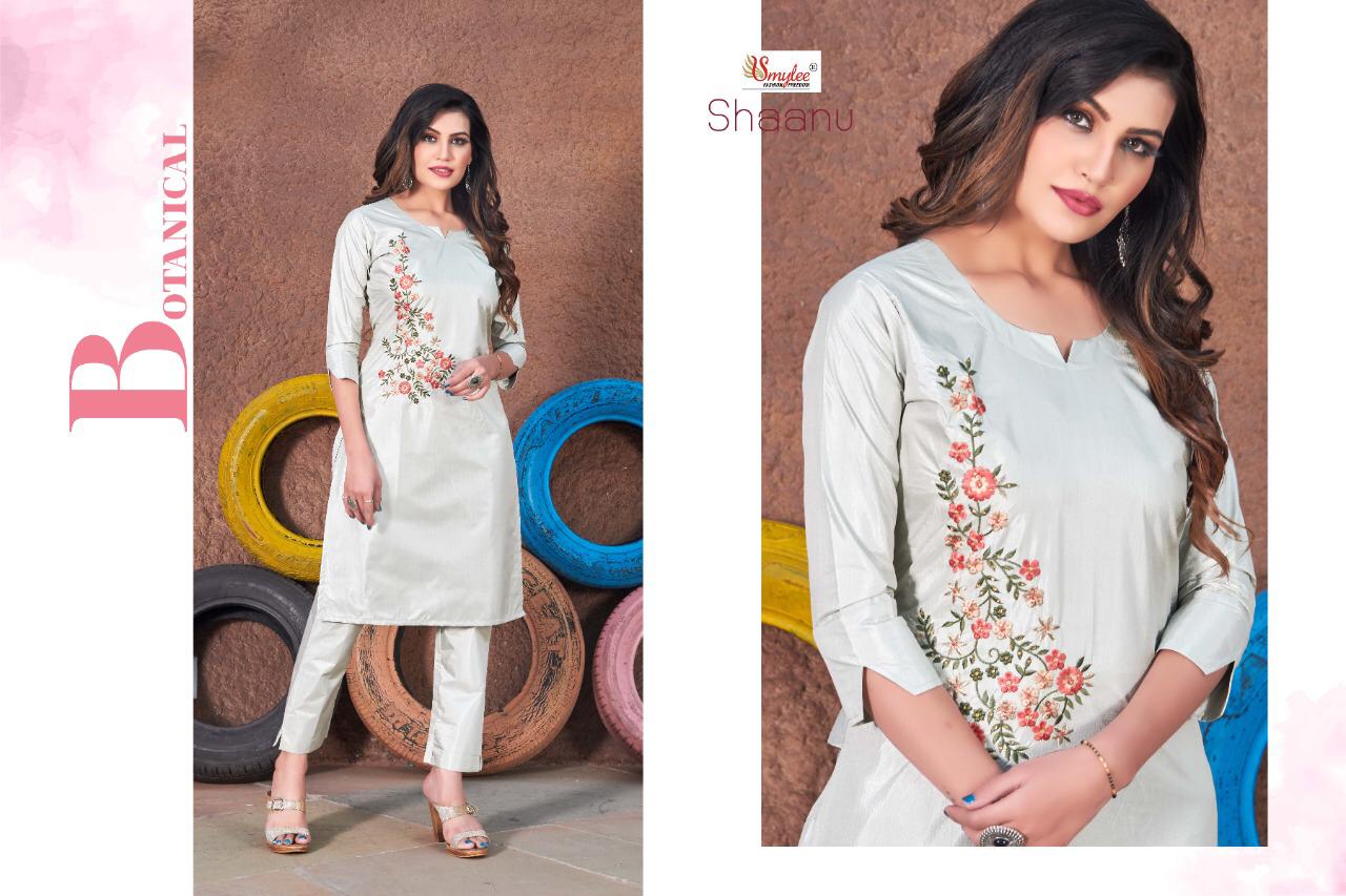 Smylee Presents Shaanu  Designer Kurti With Bottom