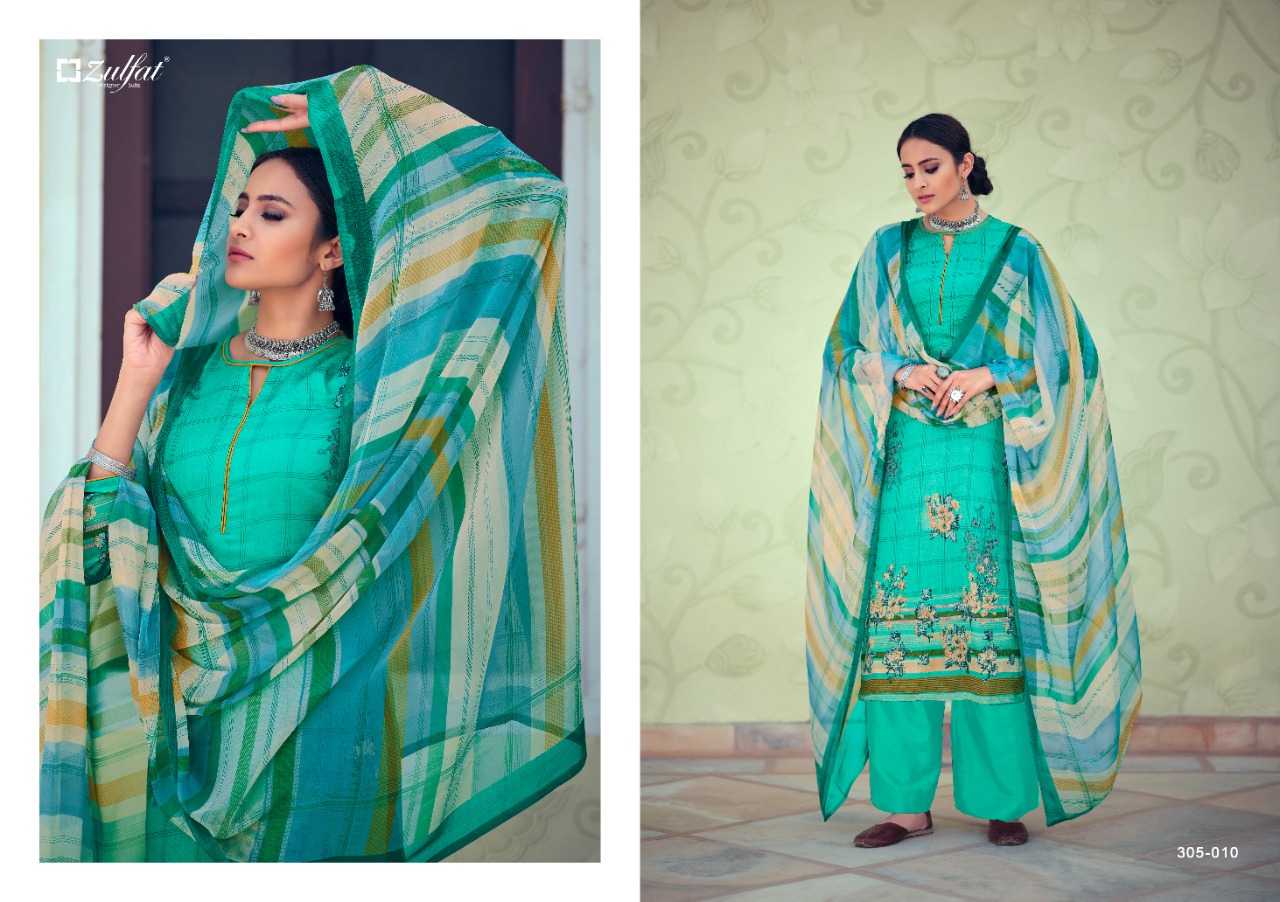 Zulfat  Presents  Minaaz Designer Dress Material
