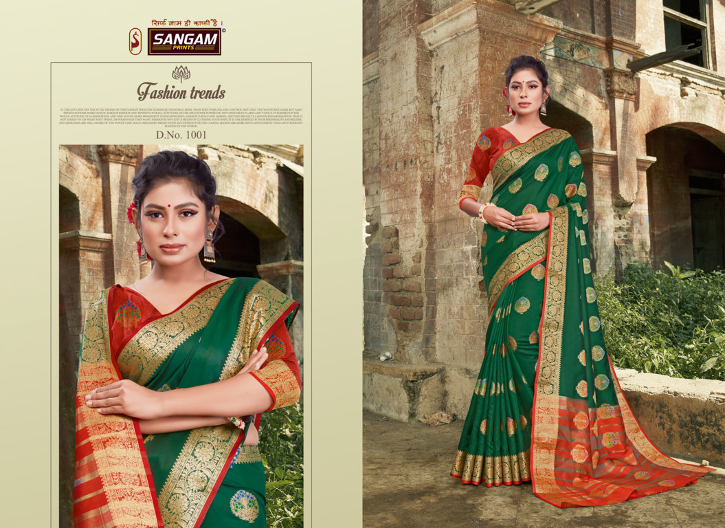 Sangam Presents Kajal Silk Saree With Zari Weaving