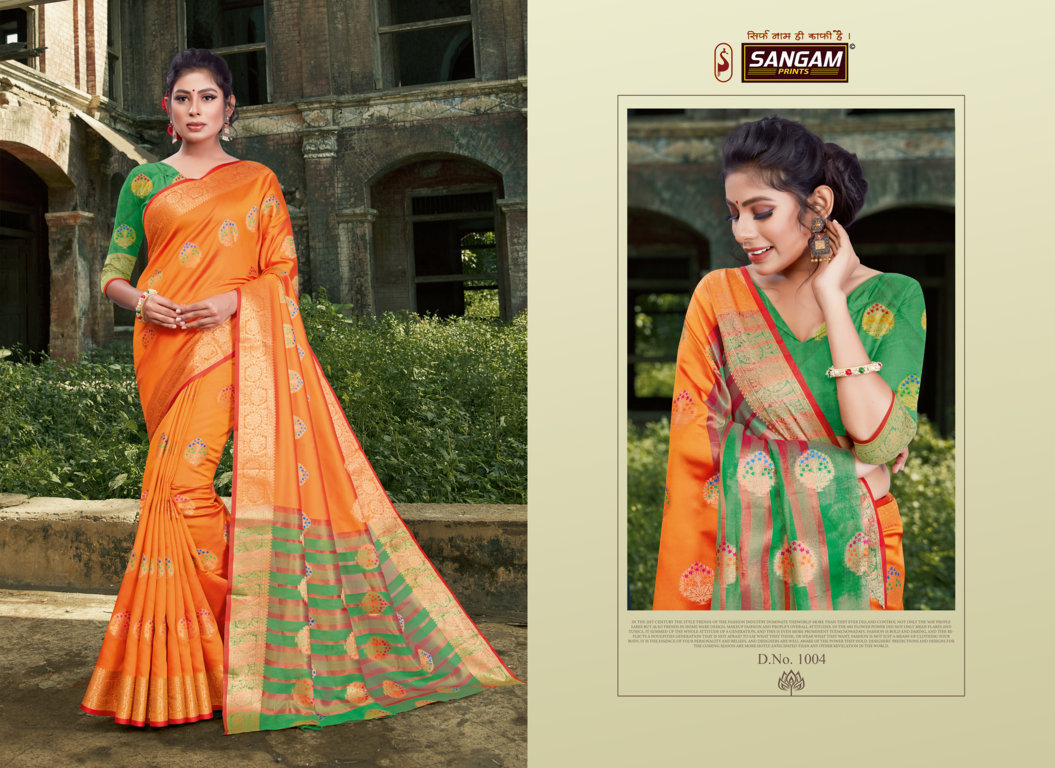 Sangam Presents Kajal Silk Saree With Zari Weaving