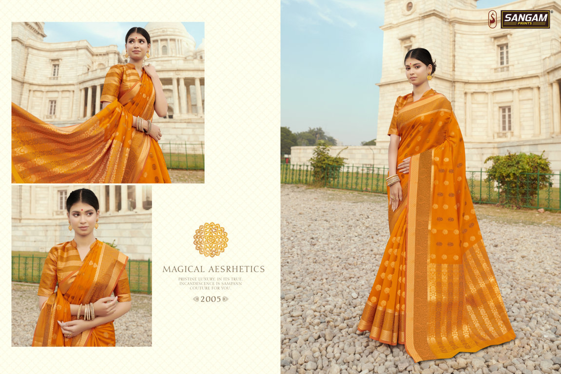 Sangam Presents Sanjana Zari Weaving Silk Sarees