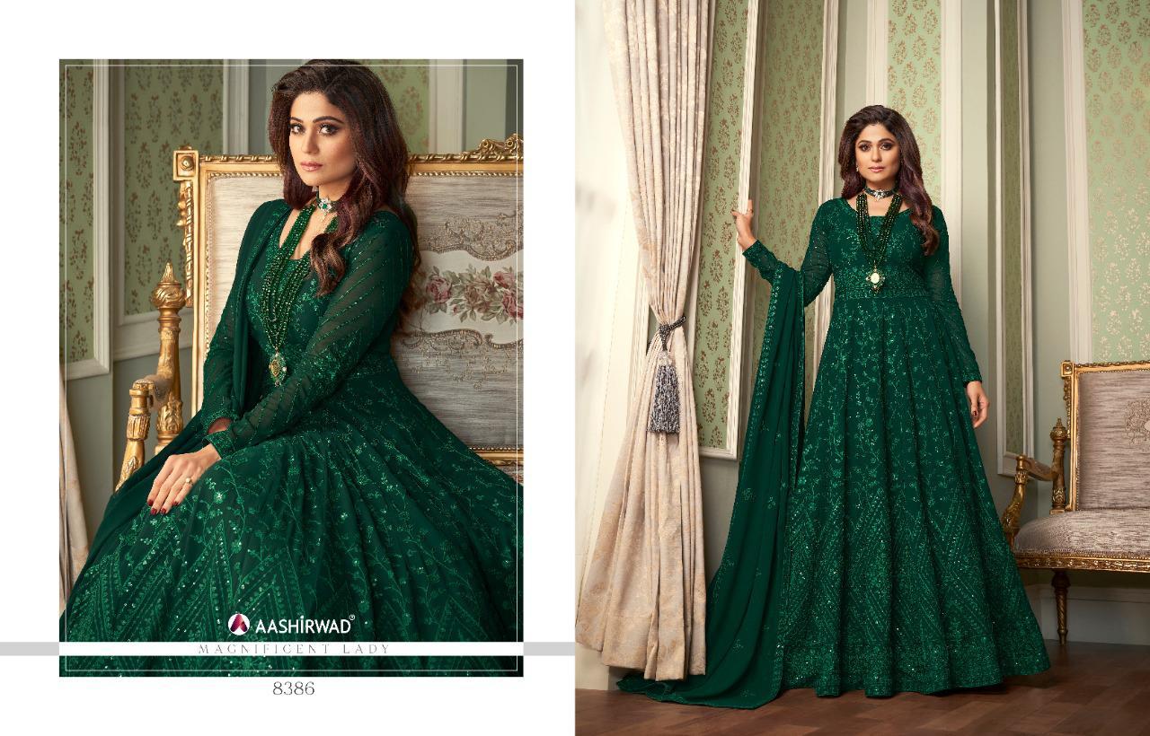 Aashirwad Presents Avni 8385 Series Embroidery Salwar Kameez Collection