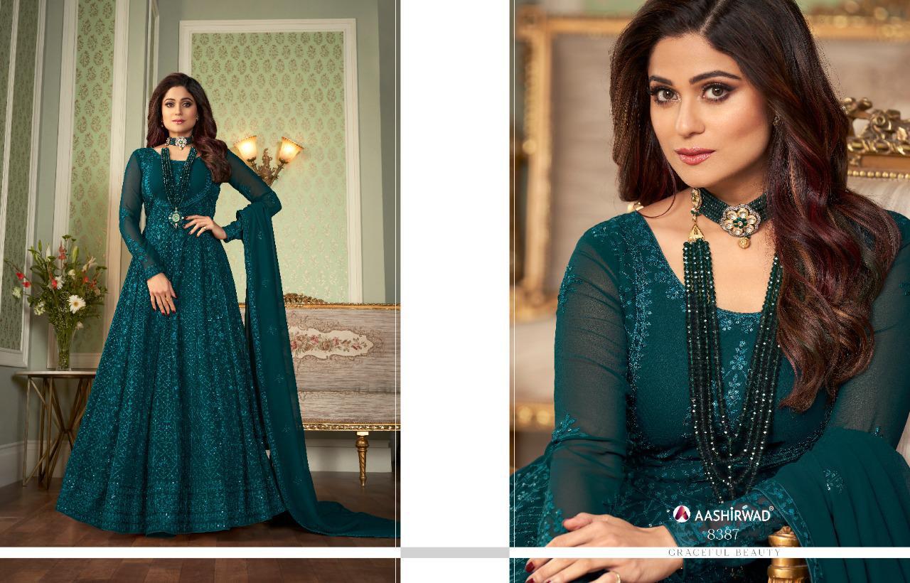 Aashirwad Presents Avni 8385 Series Embroidery Salwar Kameez Collection