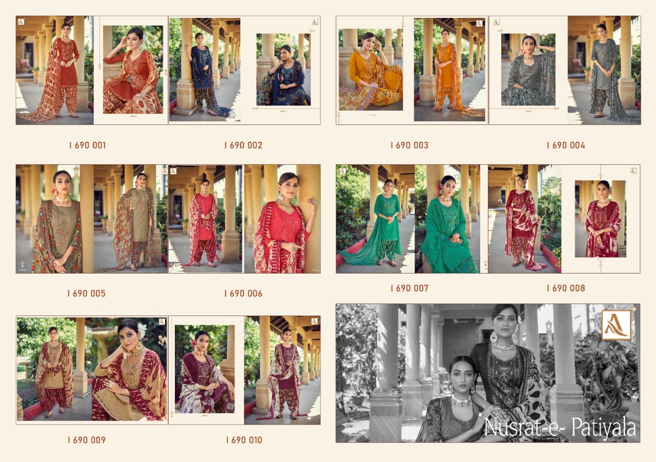 Alok Presents Nusrat E Patiyala Vol 6 Designer Dress Material Collection