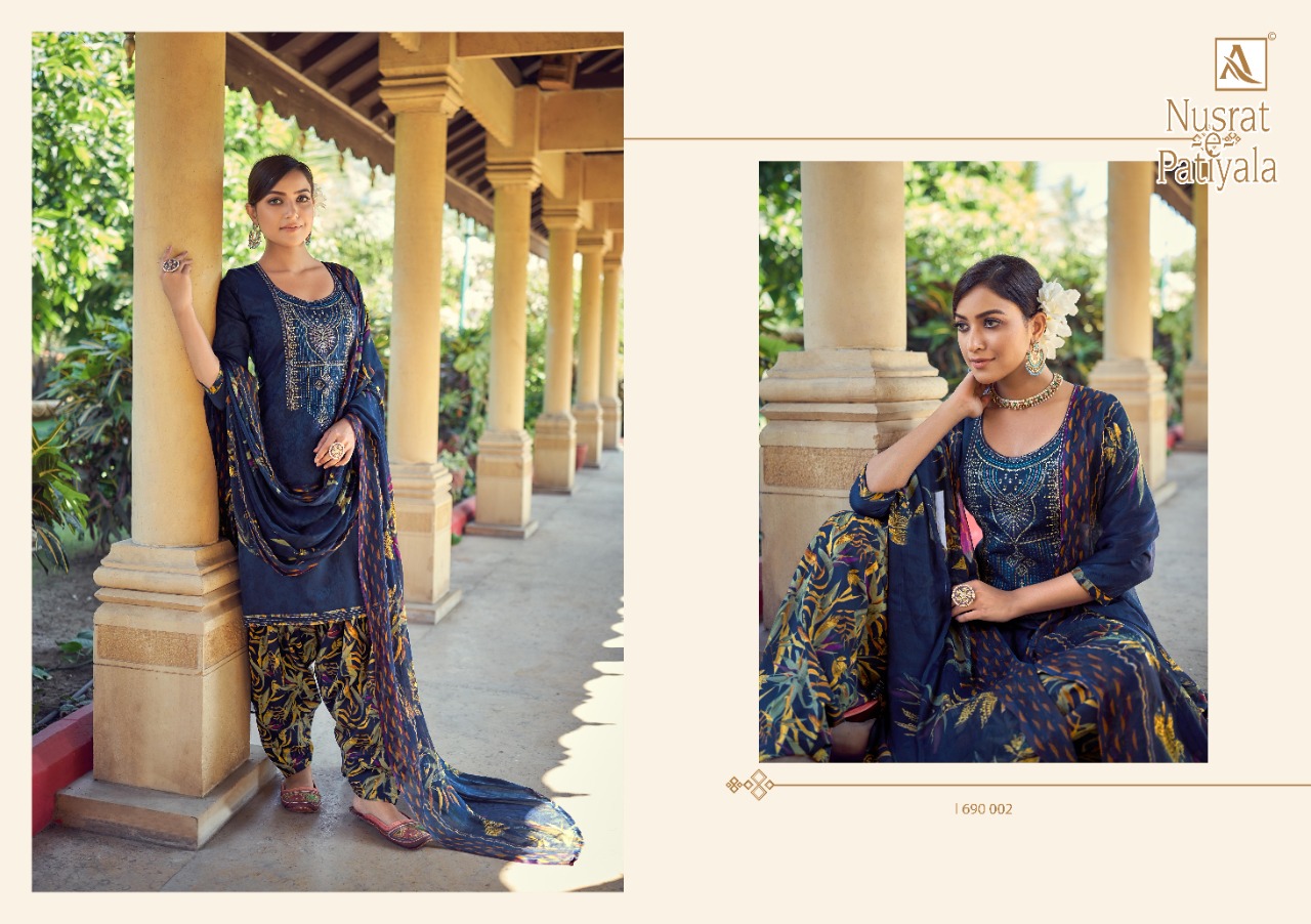 Alok Presents Nusrat E Patiyala Vol 6 Designer Dress Material Collection