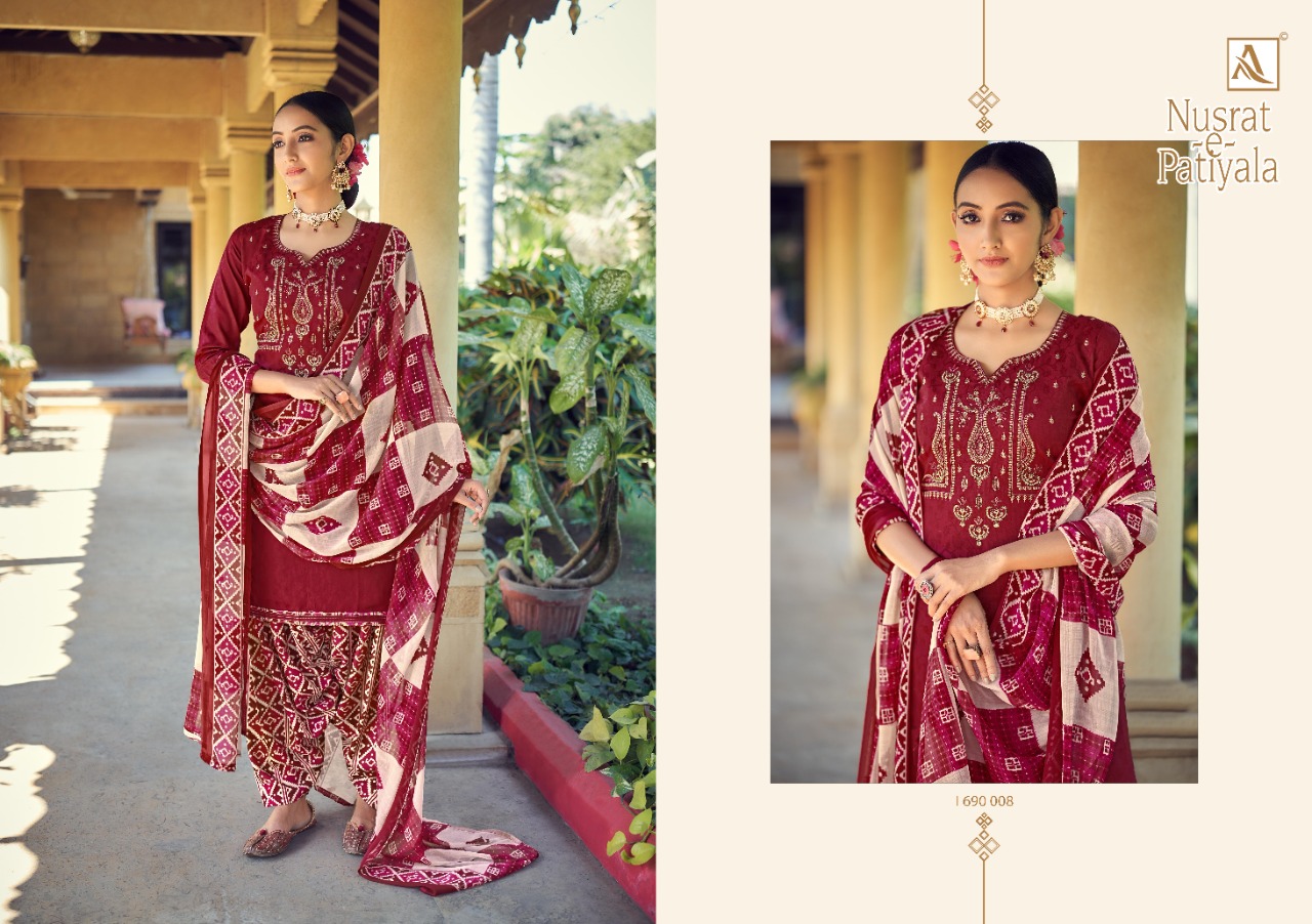 Alok Presents Nusrat E Patiyala Vol 6 Designer Dress Material Collection