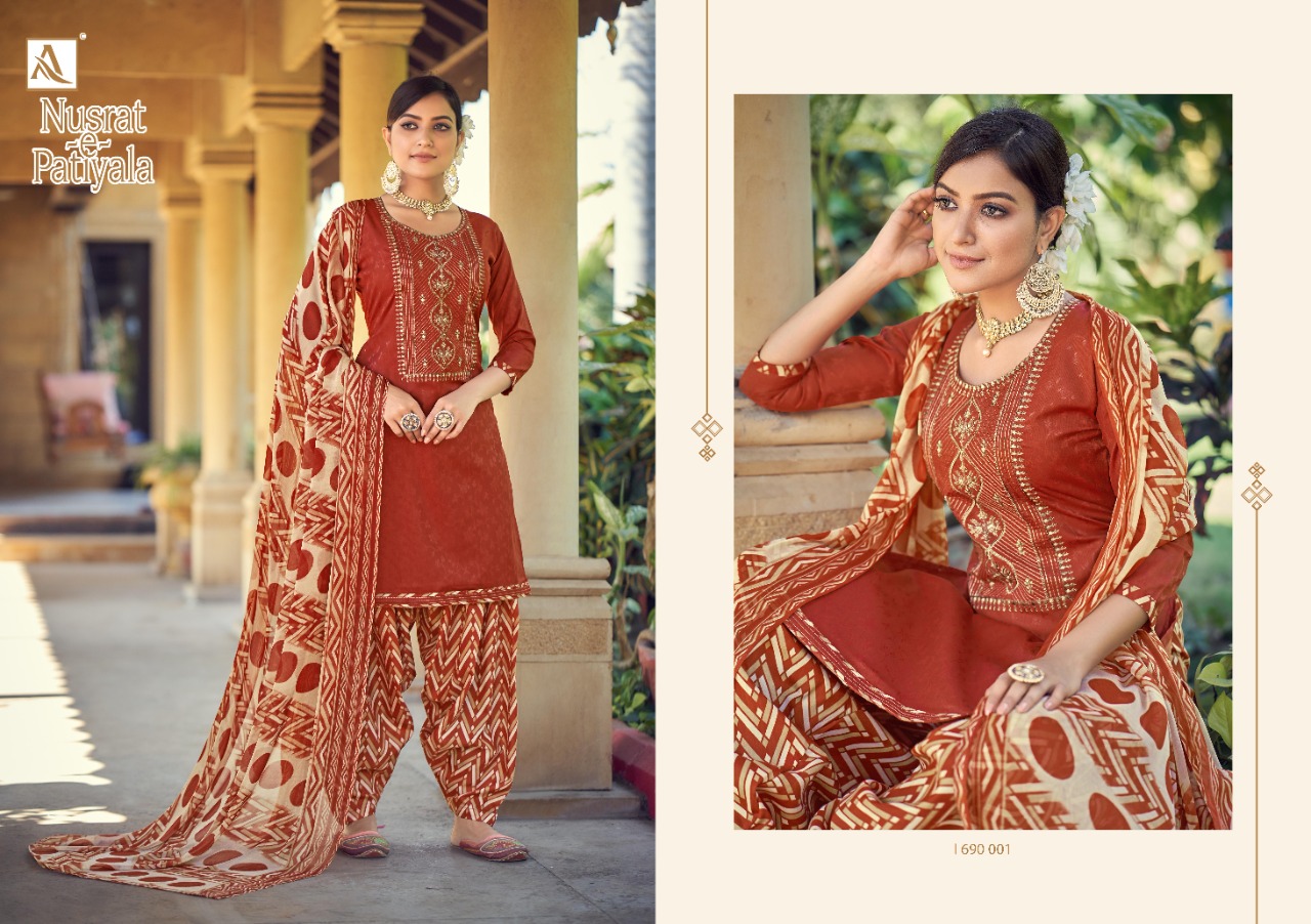 Alok Presents Nusrat E Patiyala Vol 6 Designer Dress Material Collection