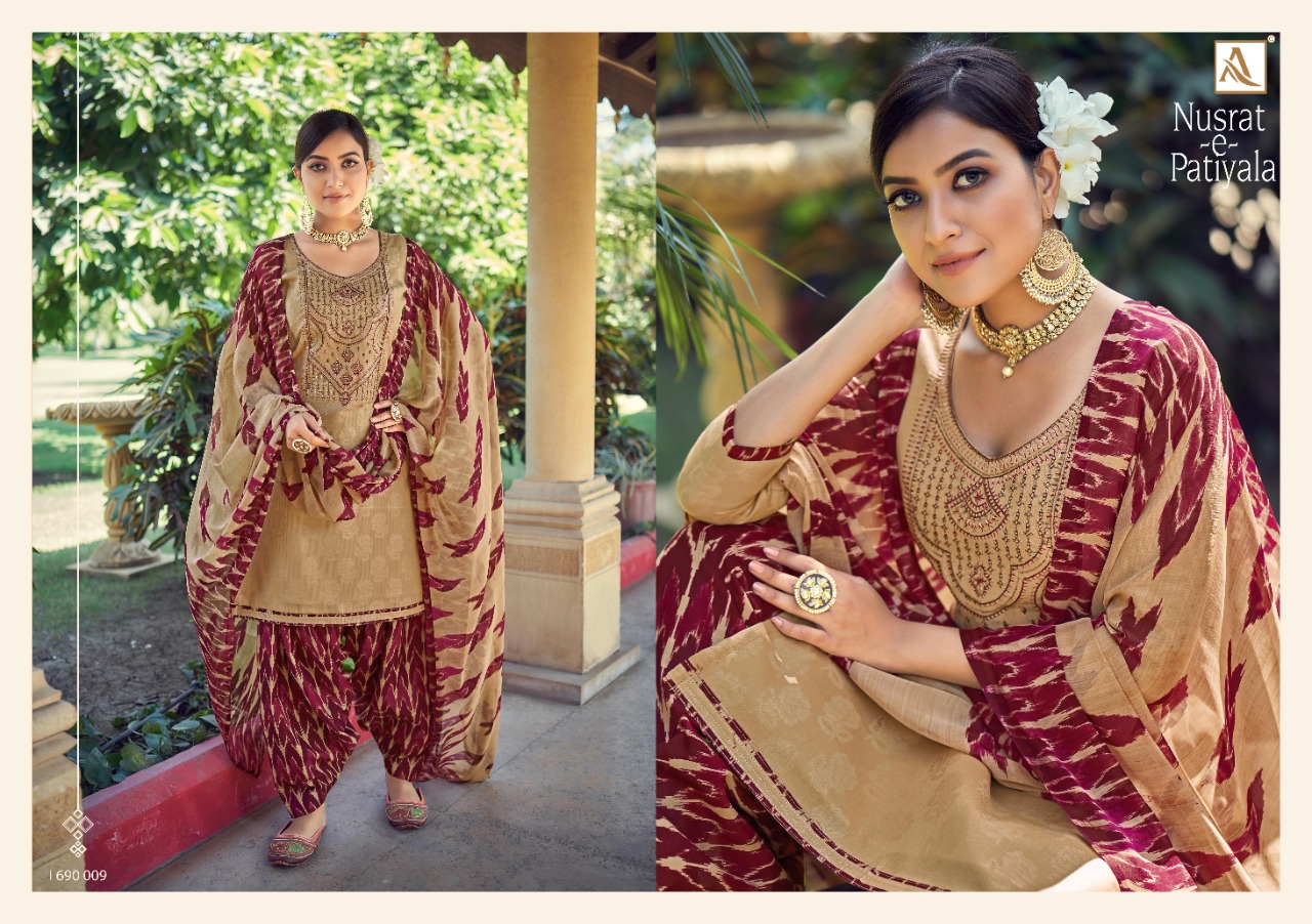 Alok Presents Nusrat E Patiyala Vol 6 Designer Dress Material Collection