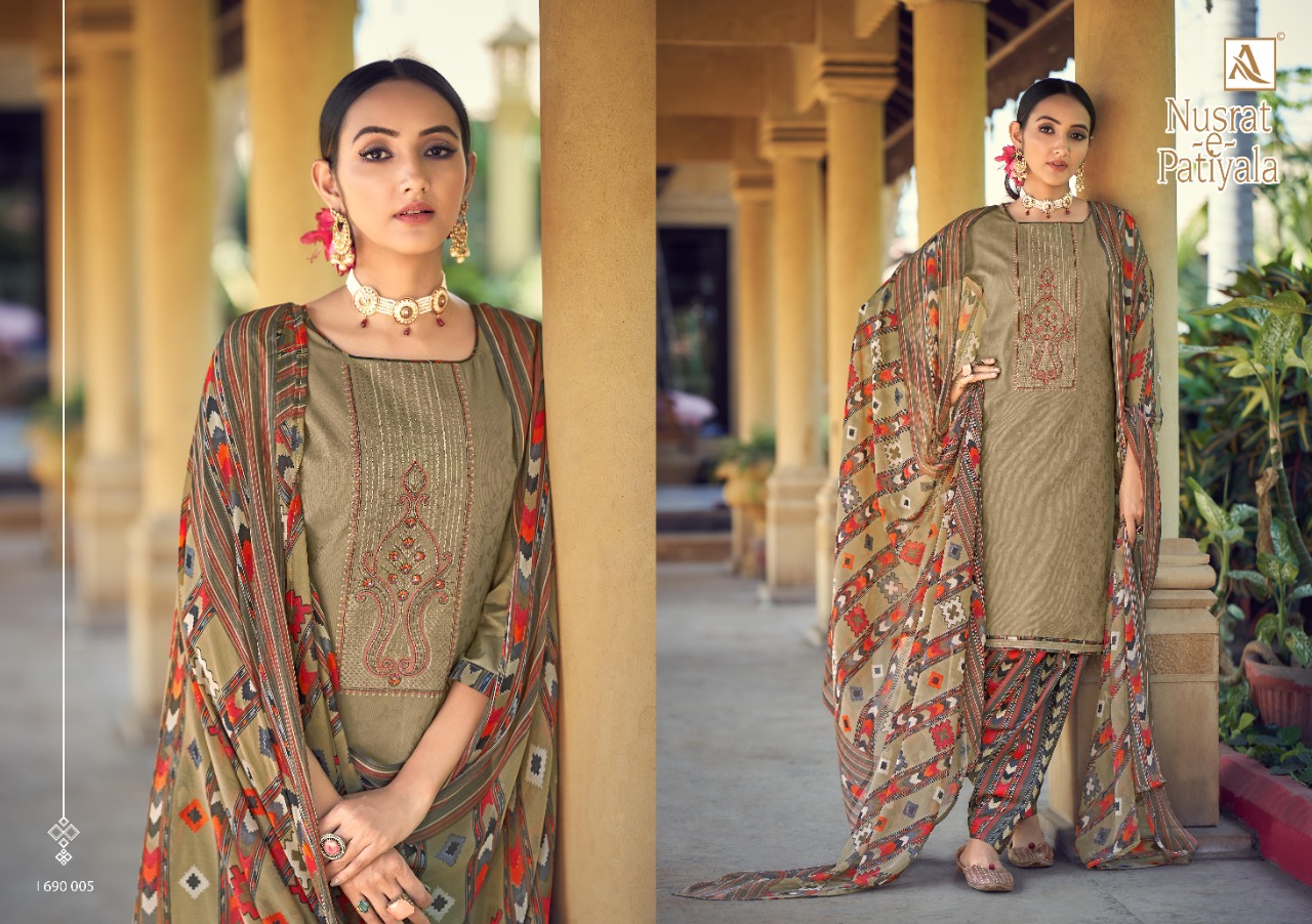 Alok Presents Nusrat E Patiyala Vol 6 Designer Dress Material Collection