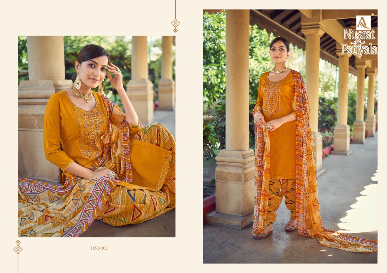 Alok Presents Nusrat E Patiyala Vol 6 Designer Dress Material Collection