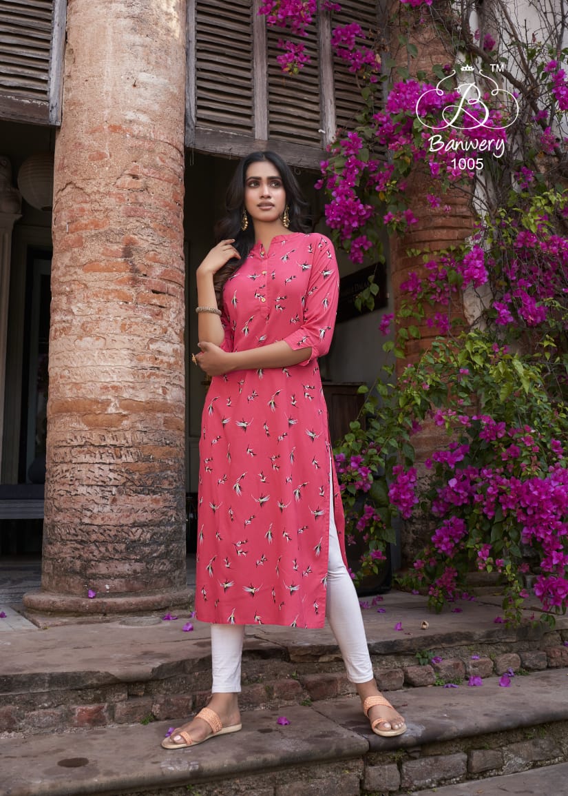 Banwery Presents Colourbar Foil Printed Designer Kurtis Collection