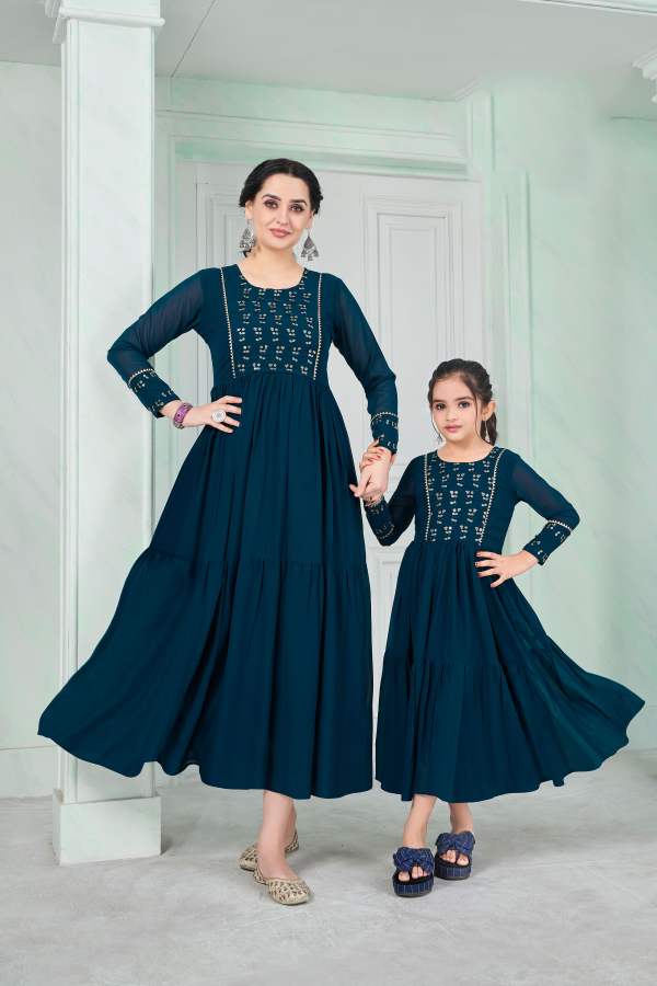 Banwery Presents Zuri Mom And Daughter Designer Kurtis Collection
