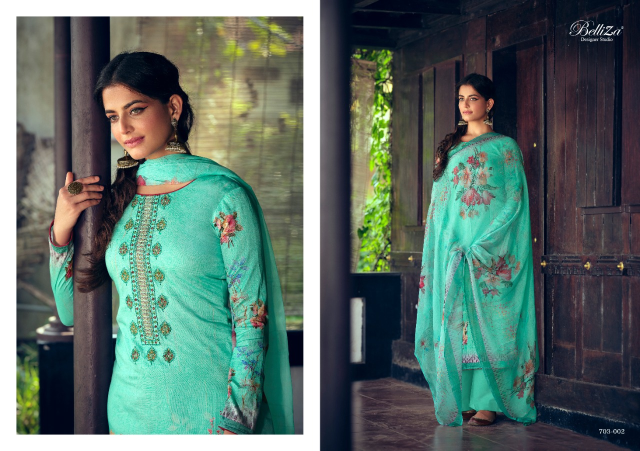 Belliza Presents Floris Fancy Digital Dress Material