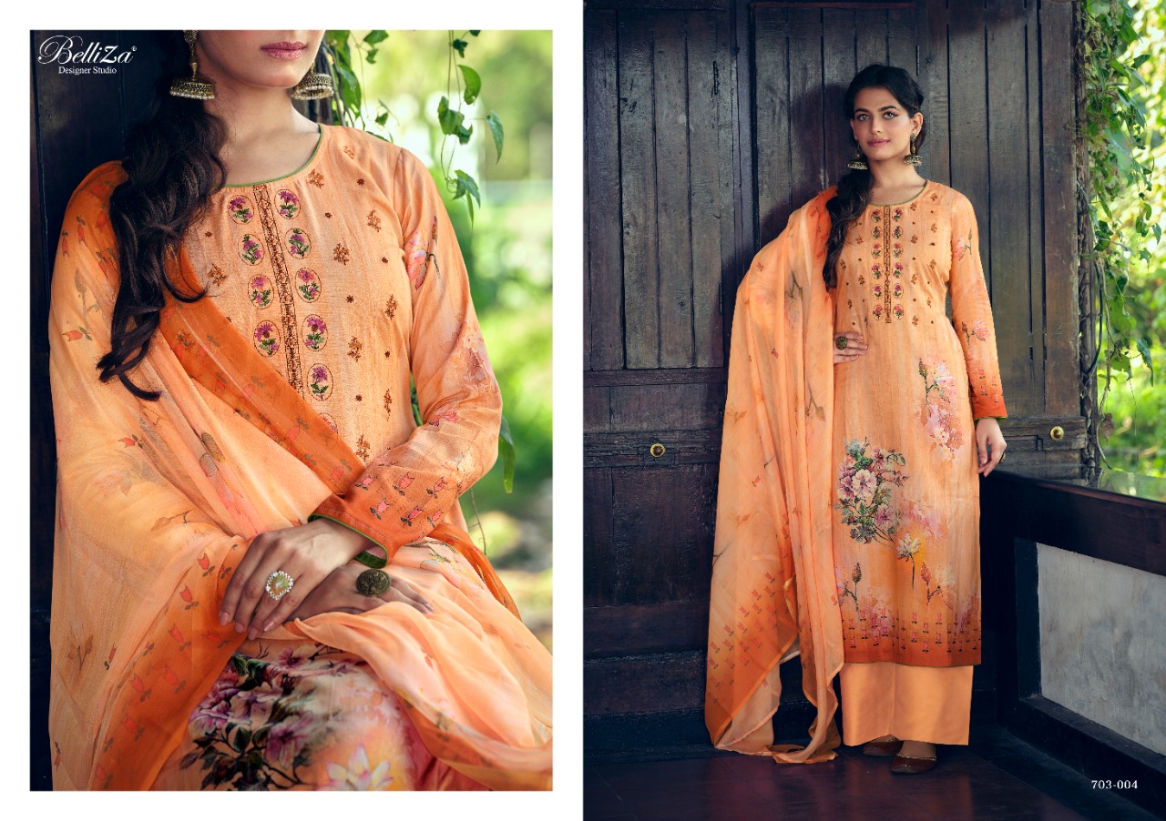 Belliza Presents Floris Fancy Digital Dress Material