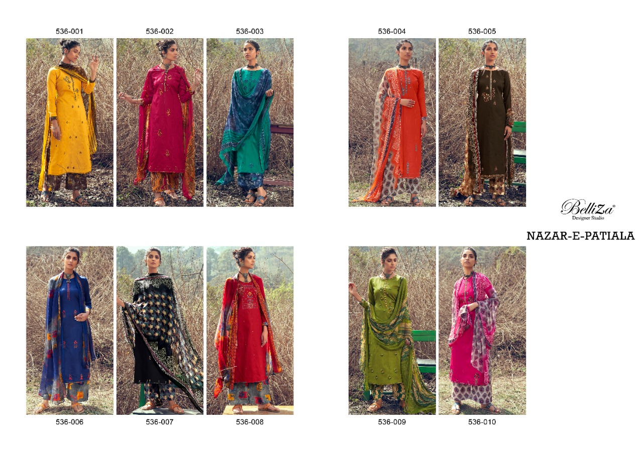 Belliza Presents Nazar E Pattiala  Designer Dress Material Collection