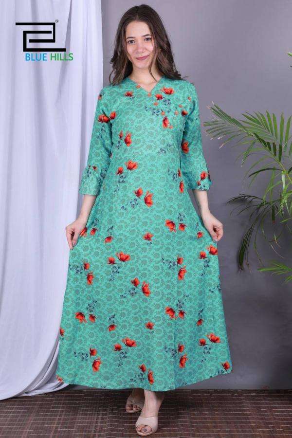 Blue Hills Presents Maze Printed Long Kurti Collection