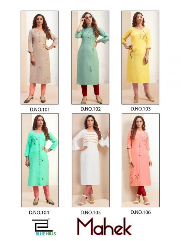 Blue Hills  Presents Mahek  Rayon Kurti Collection