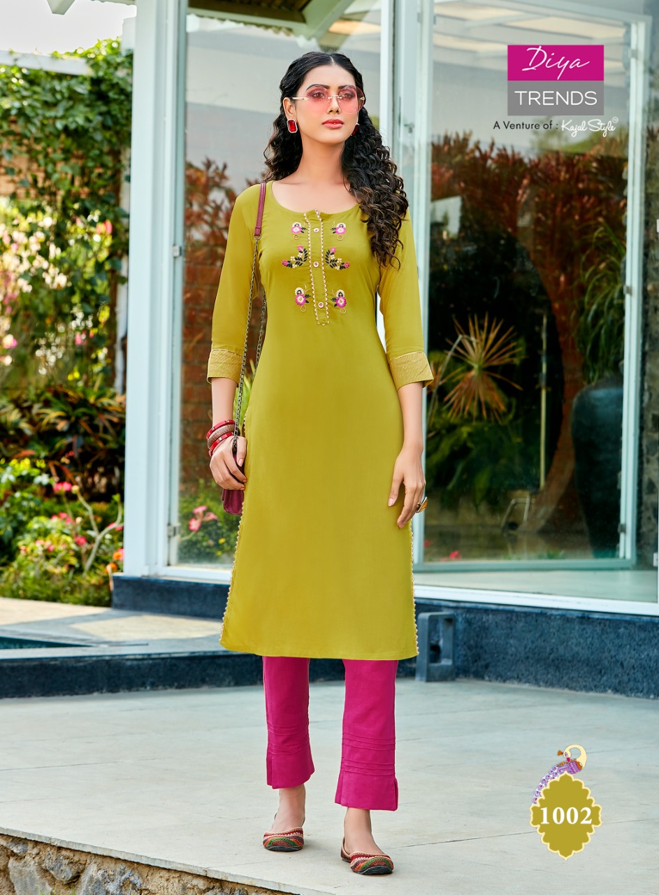 Diya Trends Presenta Casual Diaries Vol 1 Designer Kurti  Wholesale Catalog