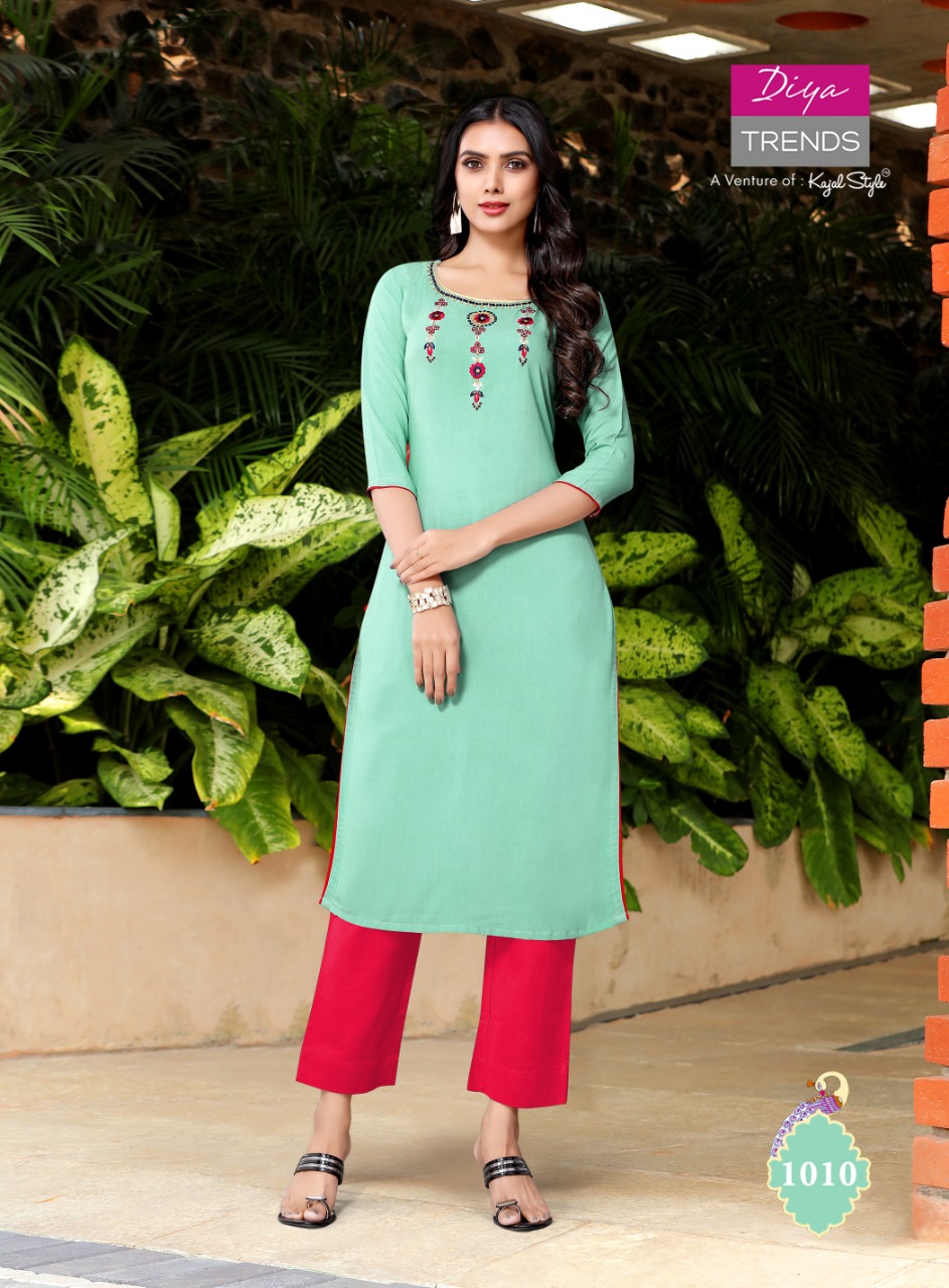 Diya Trends Presenta Casual Diaries Vol 1 Designer Kurti  Wholesale Catalog