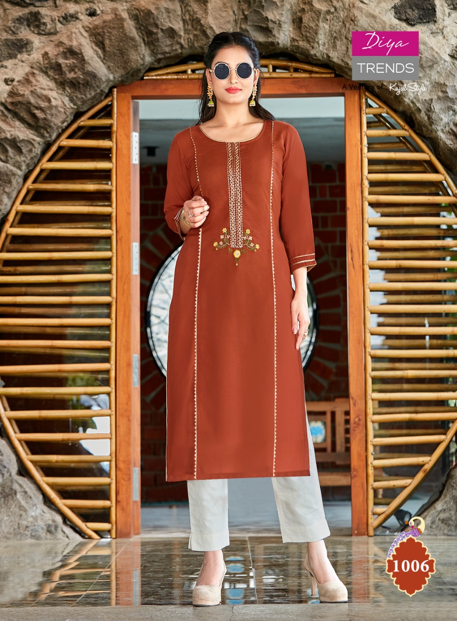 Diya Trends Presenta Casual Diaries Vol 1 Designer Kurti  Wholesale Catalog