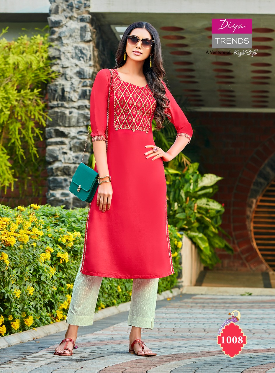 Diya Trends Presenta Casual Diaries Vol 1 Designer Kurti  Wholesale Catalog