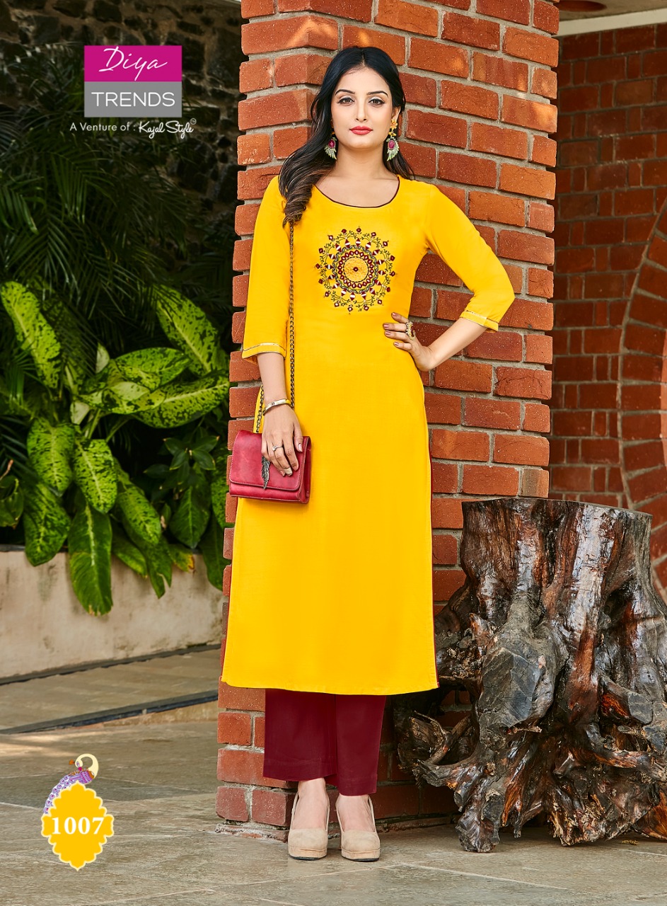 Diya Trends Presenta Casual Diaries Vol 1 Designer Kurti  Wholesale Catalog