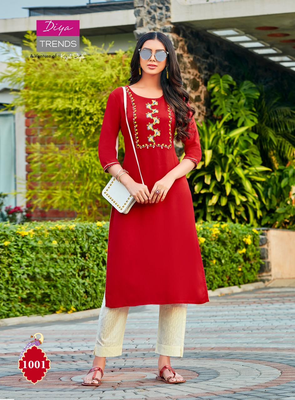 Diya Trends Presenta Casual Diaries Vol 1 Designer Kurti  Wholesale Catalog