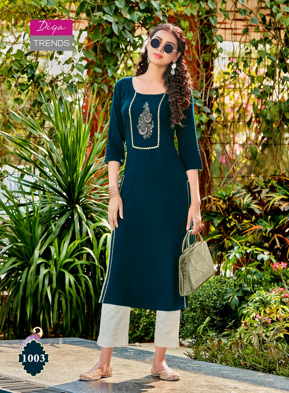 Diya Trends Presenta Casual Diaries Vol 1 Designer Kurti  Wholesale Catalog