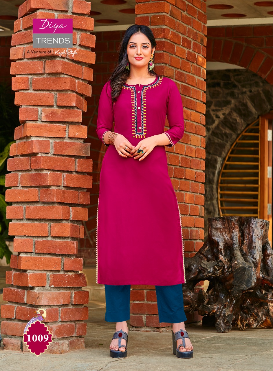 Diya Trends Presenta Casual Diaries Vol 1 Designer Kurti  Wholesale Catalog