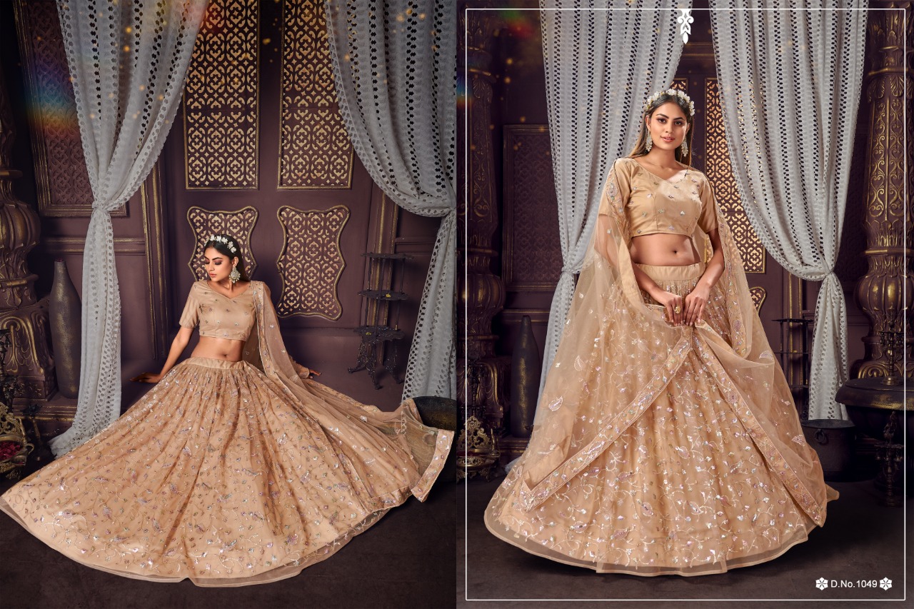 Fc New Launching  D-1049 Soft Net With Semi Stich Wholesale Lehenga