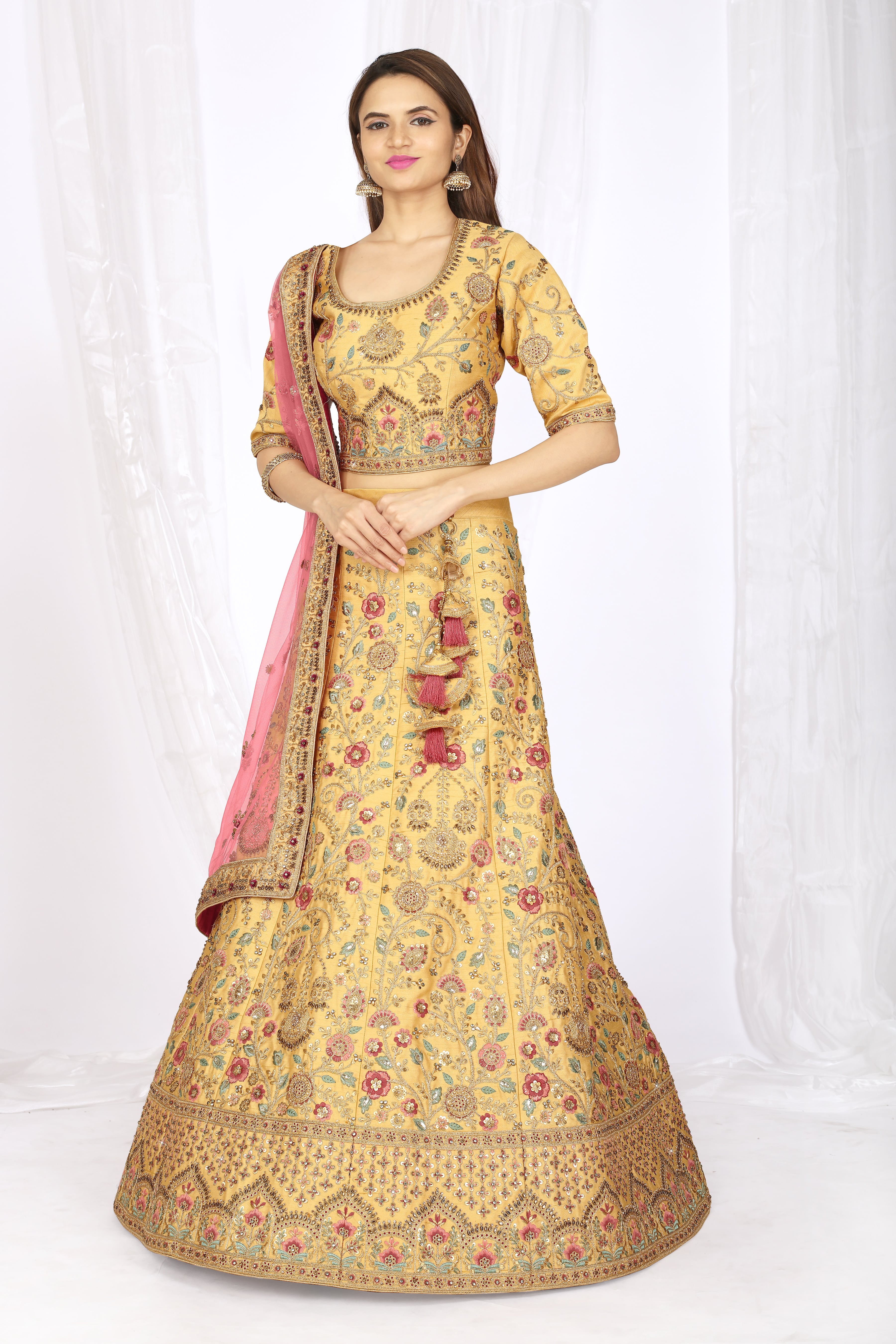 Mustard 5083 Bridal Lehenga Choli
